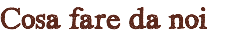 Cosa fare da noi